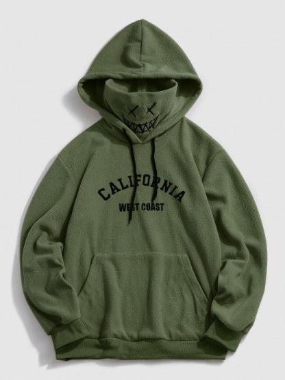 Vintage Graphic Mask Hoodie With Lined Jogger Pants Set-My 3D Hoodie
