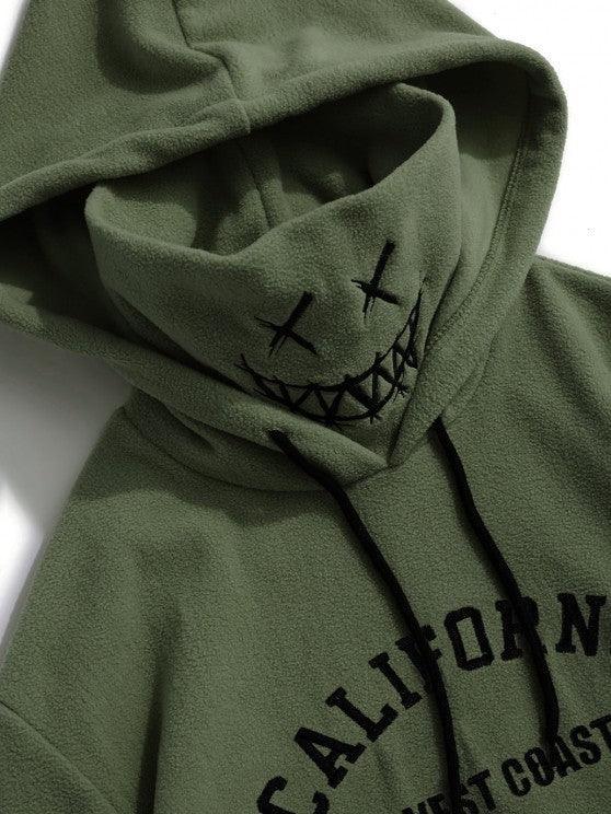 Vintage Graphic Mask Hoodie With Lined Jogger Pants Set-My 3D Hoodie
