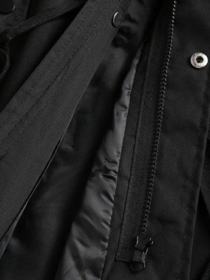 3 Pieces Hooded Trench Coat Sweater Cargo Pants Set-My 3D Hoodie