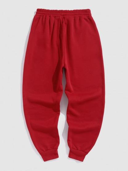 Slogan Printed Thermal Lined Jogger Pants Set-My 3D Hoodie