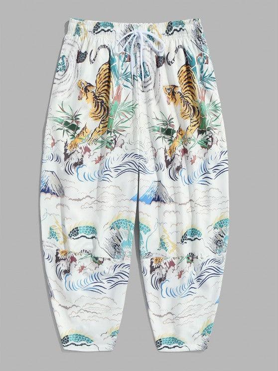Patterned Shirt And Capri Pants Set-My 3D Hoodie