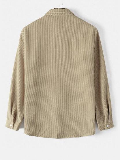 Letter Printed T Shirt With Corduroy Shirt And Shorts-My 3D Hoodie