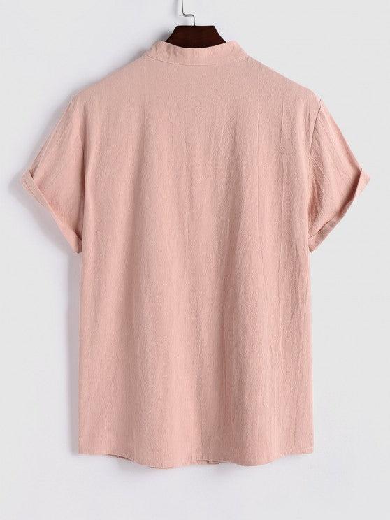 Plain Short Sleeves Shirt With Drawstring Shorts-My 3D Hoodie
