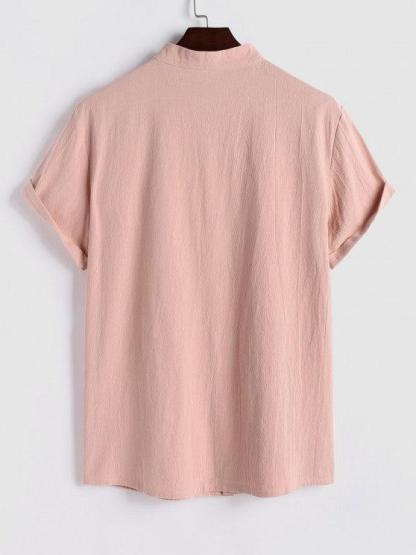 Plain Short Sleeves Shirt With Drawstring Shorts-My 3D Hoodie