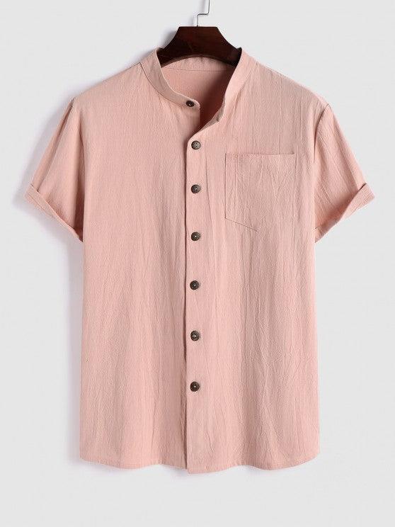 Plain Short Sleeves Shirt With Drawstring Shorts-My 3D Hoodie