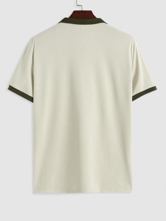 Quarter Zip Design Polo Collared T Shirt And Pants-My 3D Hoodie