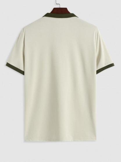 Quarter Zip Design Polo Collared T Shirt And Pants-My 3D Hoodie