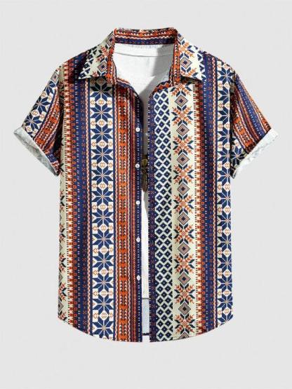 Retro Ethnic Geometric Pattern Shirt And Pants-My 3D Hoodie