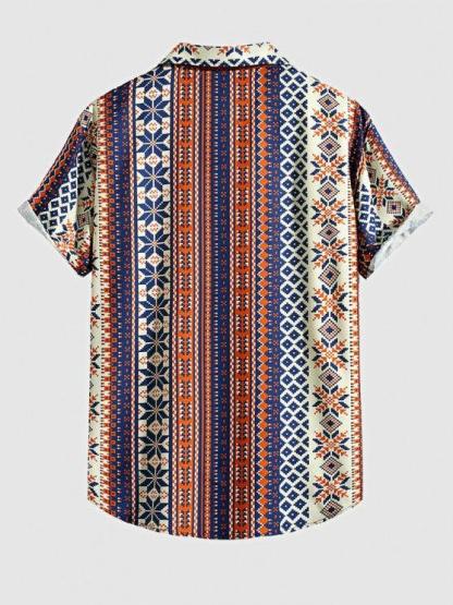 Retro Ethnic Geometric Pattern Shirt And Pants-My 3D Hoodie