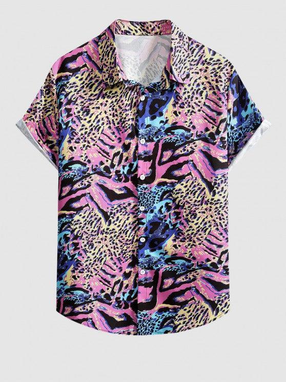 Leopard Pattern Vacation Short Sleeves Shirt And Pants-My 3D Hoodie