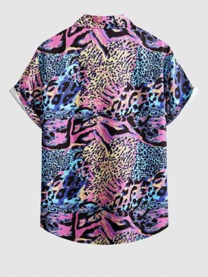 Leopard Pattern Vacation Short Sleeves Shirt And Pants-My 3D Hoodie