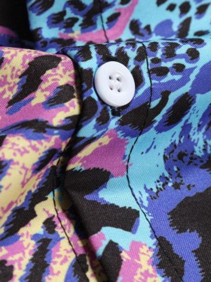 Leopard Pattern Vacation Short Sleeves Shirt And Pants-My 3D Hoodie