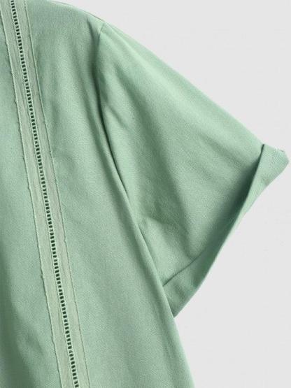 Hollow Out Textured Shirt With Cargo Pants-My 3D Hoodie