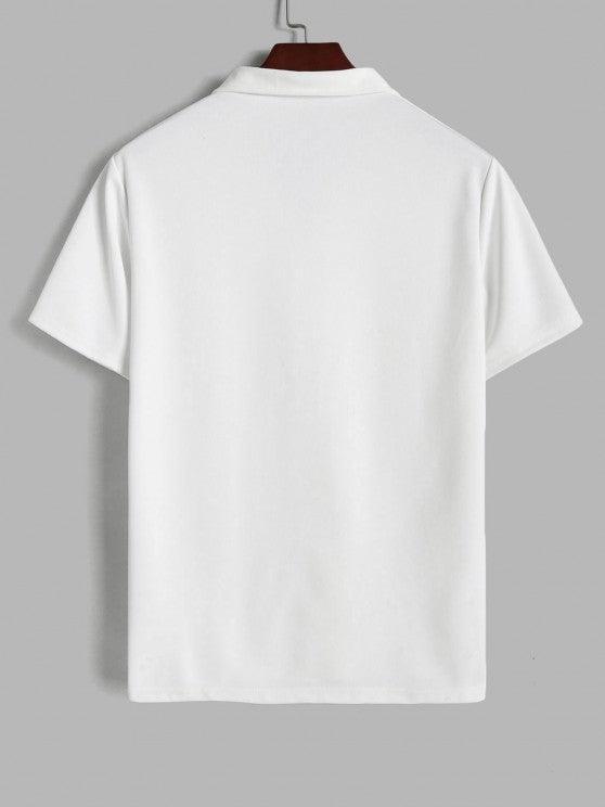 Collar With Half Zip T Shirt And Shorts Set-My 3D Hoodie
