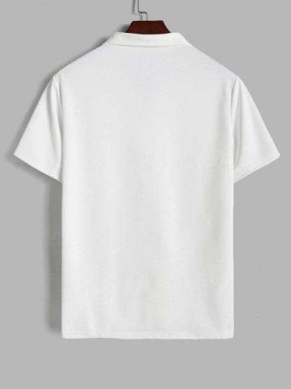 Collar With Half Zip T Shirt And Shorts Set-My 3D Hoodie