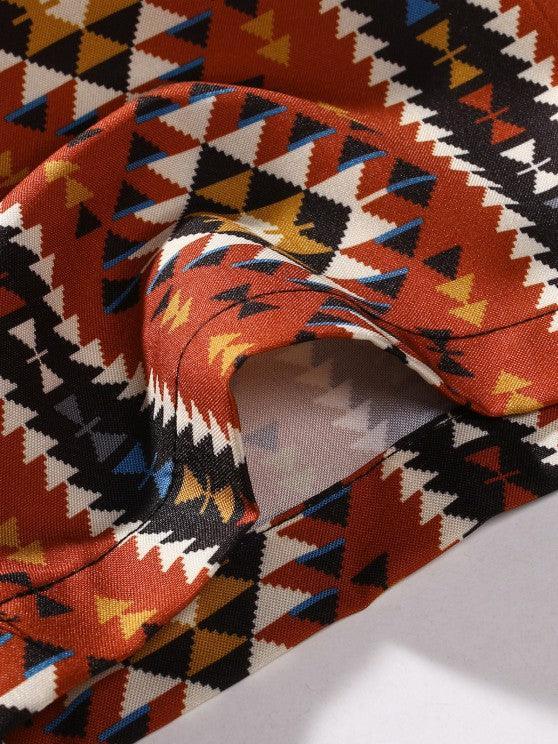 Geometric Pattern Shirt And Cargo Pants Set-My 3D Hoodie