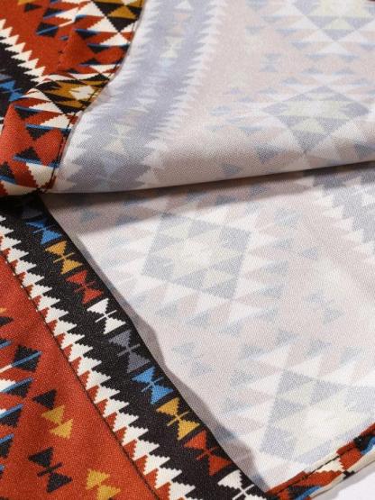 Geometric Pattern Shirt And Cargo Pants Set-My 3D Hoodie