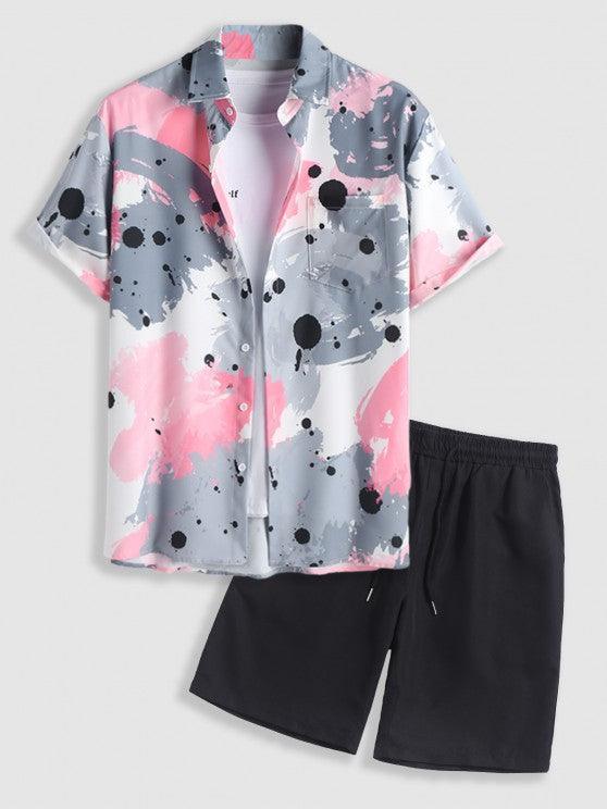 Pocket Design Vacation Shirt And Shorts Set-My 3D Hoodie