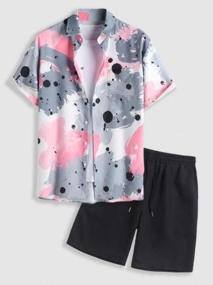 Pocket Design Vacation Shirt And Shorts Set-My 3D Hoodie