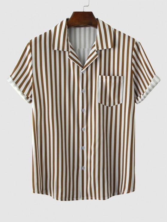 Vertical Striped Casual Shirt And Shorts-My 3D Hoodie