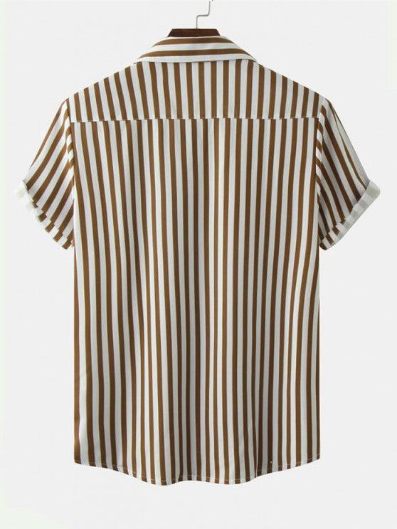 Vertical Striped Casual Shirt And Shorts-My 3D Hoodie