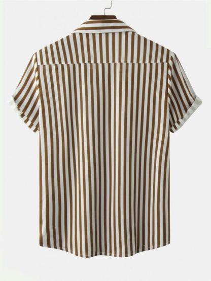 Vertical Striped Casual Shirt And Shorts-My 3D Hoodie