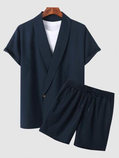 Casual Collar Single Button Shirt And Shorts-My 3D Hoodie