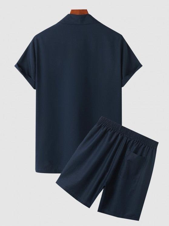 Casual Collar Single Button Shirt And Shorts-My 3D Hoodie