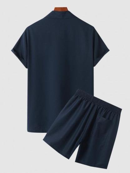 Casual Collar Single Button Shirt And Shorts-My 3D Hoodie