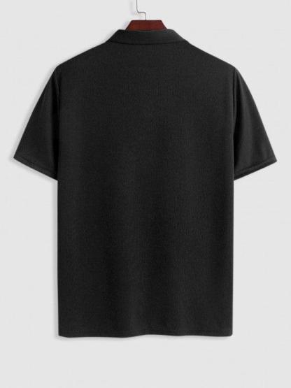 Collar With Half Zip T Shirt And Shorts Set-My 3D Hoodie