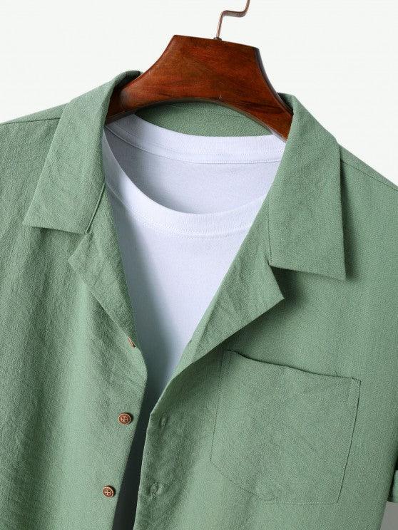Lapel Collar Short Sleeve Shirt And Casual Pant-My 3D Hoodie