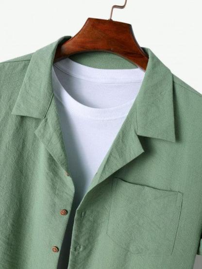 Lapel Collar Short Sleeve Shirt And Casual Pant-My 3D Hoodie