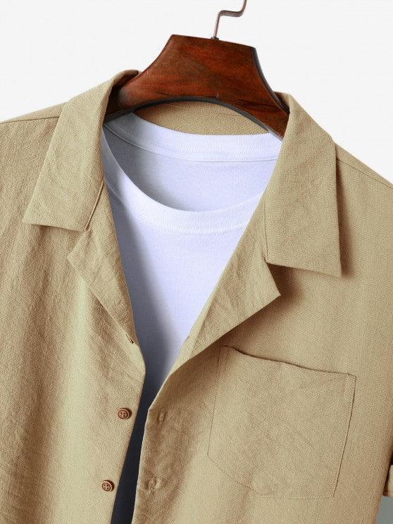Lapel Collar Short Sleeve Shirt And Casual Pant-My 3D Hoodie