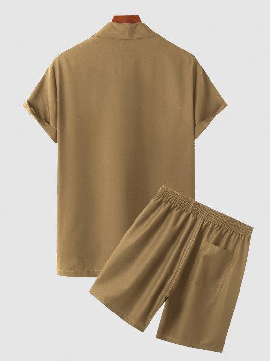 Casual Collar Single Button Shirt And Shorts-My 3D Hoodie