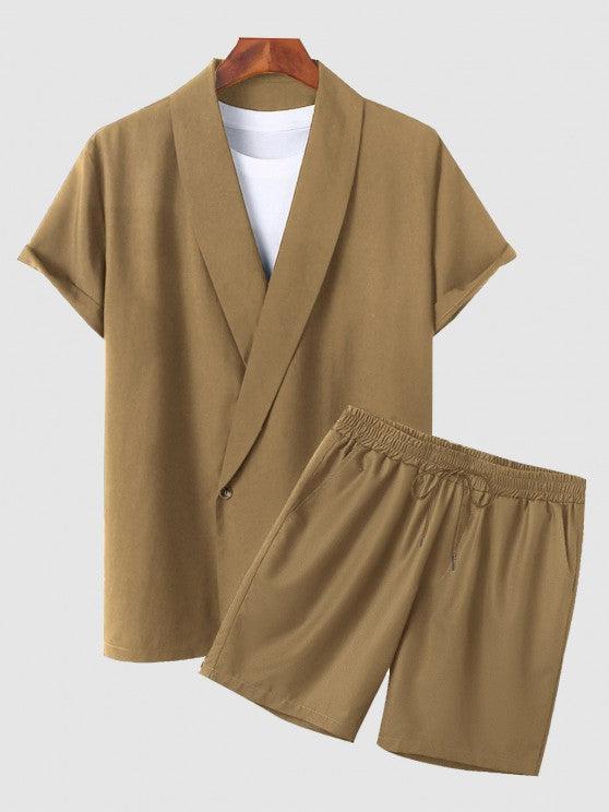 Casual Collar Single Button Shirt And Shorts-My 3D Hoodie