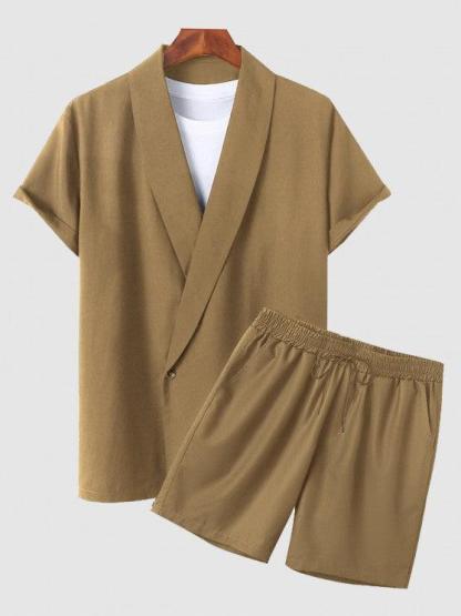 Casual Collar Single Button Shirt And Shorts-My 3D Hoodie