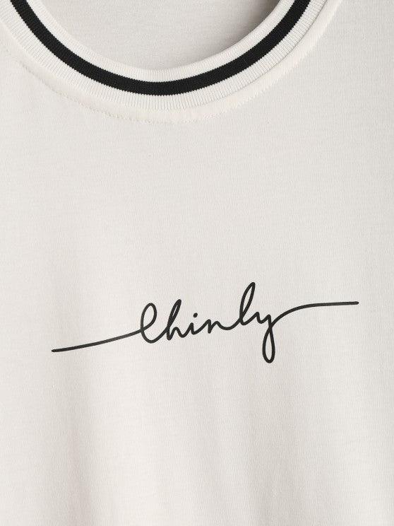 Letter Print T Shirt And Graphic Shorts Set-My 3D Hoodie