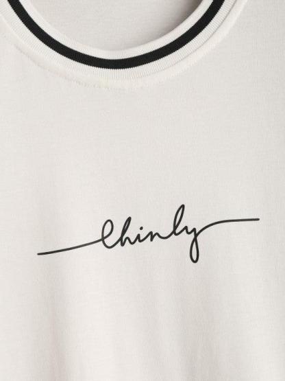 Letter Print T Shirt And Graphic Shorts Set-My 3D Hoodie