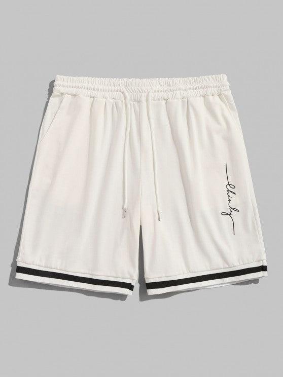 Letter Print T Shirt And Graphic Shorts Set-My 3D Hoodie