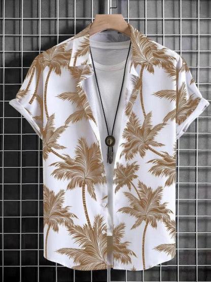 Coconut Tree Print Shirt And Shorts Set-My 3D Hoodie