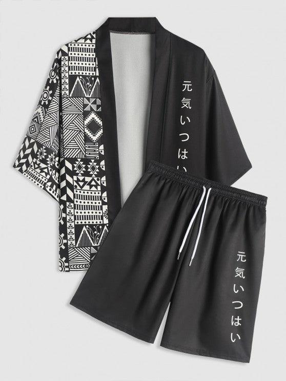 Japanese Print Kimono And Casual Shorts Set-My 3D Hoodie