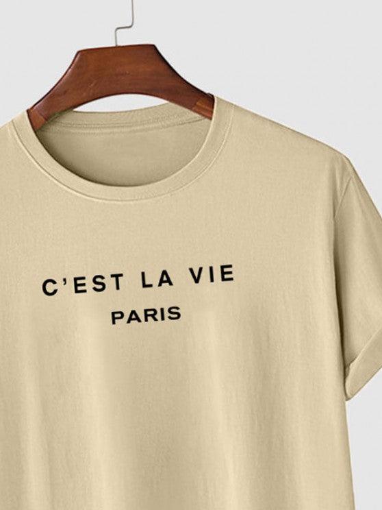 Letter Printed T Shirt And Drawstring Shorts-My 3D Hoodie