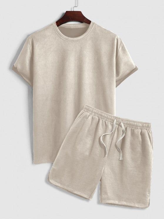 Solid Plain Short Sleeves T Shirt And Shorts-My 3D Hoodie