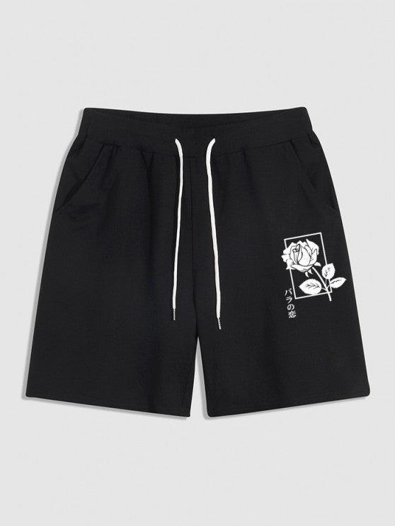 Casual Rose Print T Shirt And Shorts-My 3D Hoodie