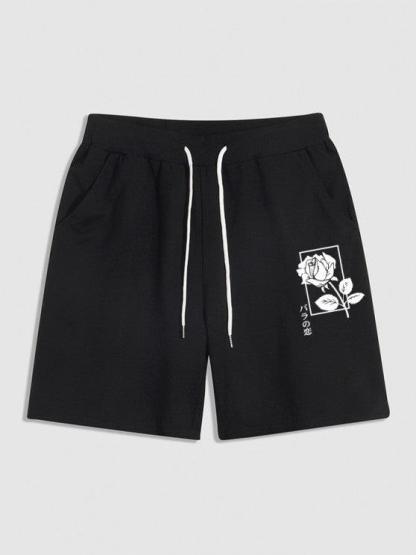 Casual Rose Print T Shirt And Shorts-My 3D Hoodie