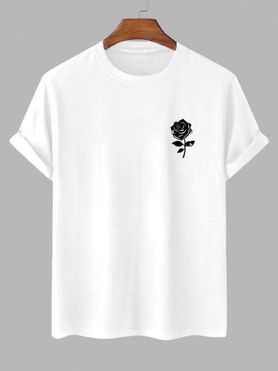Casual Rose Print T Shirt And Shorts-My 3D Hoodie