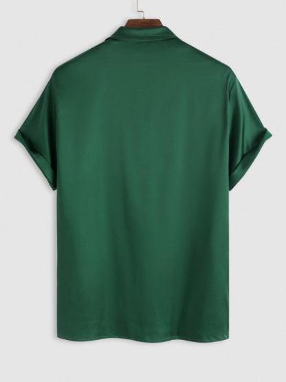 Embroidered Silky Satin Shirt And Shorts-My 3D Hoodie