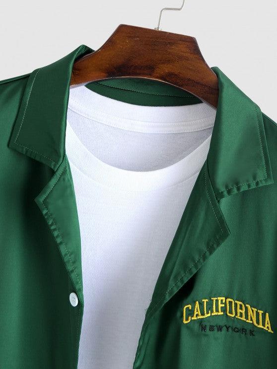 Embroidered Silky Satin Shirt And Shorts-My 3D Hoodie