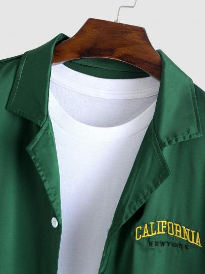 Embroidered Silky Satin Shirt And Shorts-My 3D Hoodie