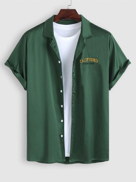 Embroidered Silky Satin Shirt And Shorts-My 3D Hoodie